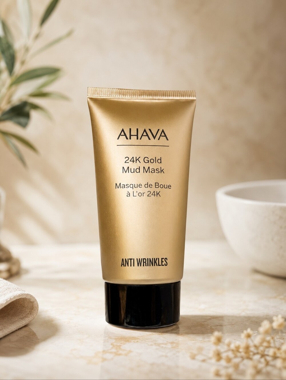 AHAVA 24k Gold Mineral Mud Mask 1.7oz 50ml Anti-Wrinkle